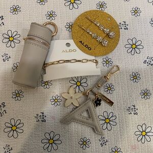 Aldo Cream and Gold Keychain bundle